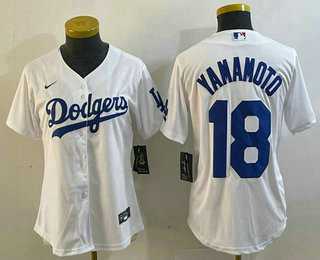 Women's Los Angeles Dodgers #18 Yoshinobu Yamamoto White Stitched Cool Base Nike Jersey,We sell and wholesale Women's Los Angeles Dodgers #18 Yoshinobu Yamamoto White Stitched Cool Base Nike Jersey on line form chian!